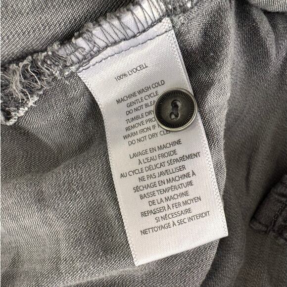 BLL BeachLunch Lounge Collection XL Button Front Top Gray 100% Lyocell - Picture 4 of 8